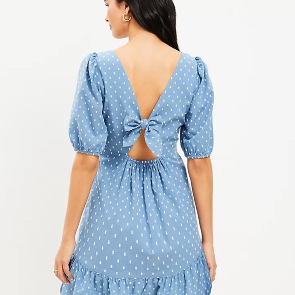 Petite Clip Tie Back Flounce Swing Dress, 00p, XXSP - Picture 3 of 10